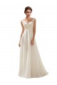 Sleeveless V-Neck Low Back Soft Chiffon & Lace A-Line Wedding Dress Brisbane