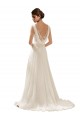 Sleeveless V-Neck Low Back Soft Chiffon & Lace A-Line Wedding Dress Brisbane