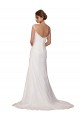 Sleeveless V-Neck Soft Chiffon Sheath Wedding Dress Brisbane