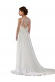 Sleeveless Illusion Neck Soft Chiffon A-Line Boho Wedding Dress Brisbane