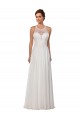 Sleeveless Illusion Neck Soft Chiffon Sheath Wedding Dress Brisbane