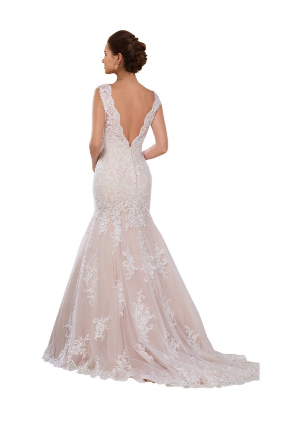 Sleeveless V-Neck Lace Mermaid Modern Wedding Dress Brisbane