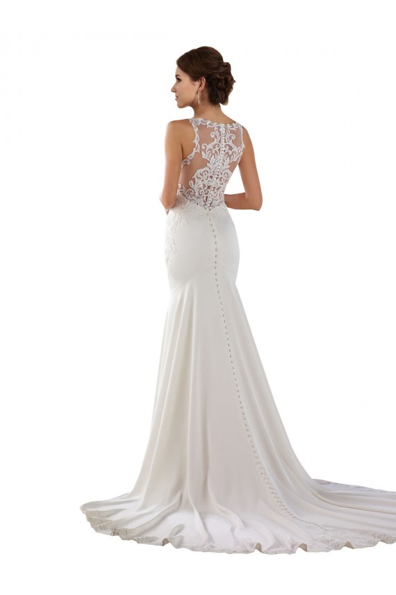 Sleeveless Sweetheart Lace & Stretch Crepe Mermaid Modern Wedding Dress Brisbane