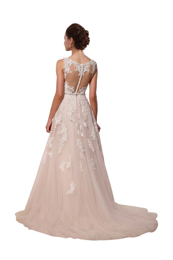 Sleeveless Sweetheart Tulle & Lace A-Line Wedding Dress Brisbane