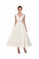 Sleeveless V-Neck Satin A-Line Wedding Dress Brisbane
