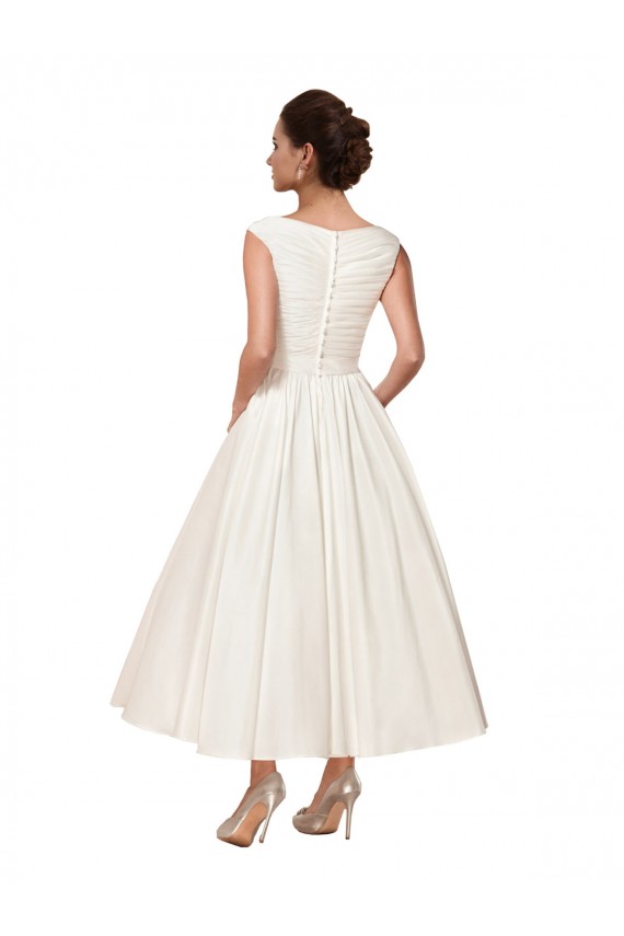 Sleeveless V-Neck Satin A-Line Wedding Dress Brisbane