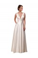Sleeveless V-Neck Satin A-Line Wedding Gowns Brisbane