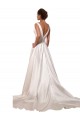 Sleeveless V-Neck Satin A-Line Wedding Gowns Brisbane
