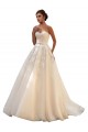 Sleeveless Ivory & Champagne Sweetheart Tulle & Lace Ball Gown Wedding Dresses Brisbane