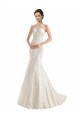 Sleeveless Illusion Neck Lace Mermaid Wedding Dress Brisbane