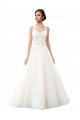 Sleeveless Illusion Neck Tulle & Lace A-Line Beach Wedding Dress Brisbane
