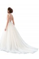 Sleeveless Illusion Neck Tulle & Lace A-Line Beach Wedding Dress Brisbane