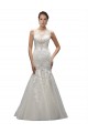 Sleeveless Ivory Illusion Neck Sweep Train Tulle & Lace Mermaid Wedding Dresses Brisbane