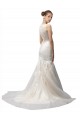 Sleeveless Ivory Illusion Neck Sweep Train Tulle & Lace Mermaid Wedding Dresses Brisbane