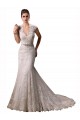Cap Sleeves Halter Neck Lace Mermaid Wedding Dresses Brisbane