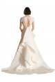Cap Sleeves V-Neck Keyhole Back Satin A-Line Wedding Dress Brisbane