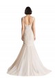 Sleeveless V-Neck Low Back Tulle Mermaid Wedding Dress Brisbane