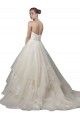 Sleeveless Scoop Neck Low Back Tulle & Lace Ball Gown Wedding Dress Brisbane