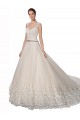 Sleeveless Ivory & Champagne Sweetheart Tulle & Lace A-Line Wedding Dresses Brisbane