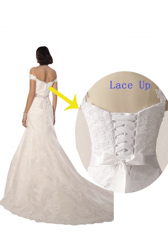 Sleeveless White Off the Shoulder Lace Mermaid Wedding Dresses Brisbane