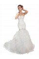Sleeveless White Sweetheart Chapel Train Tulle Mermaid Wedding Dresses Brisbane