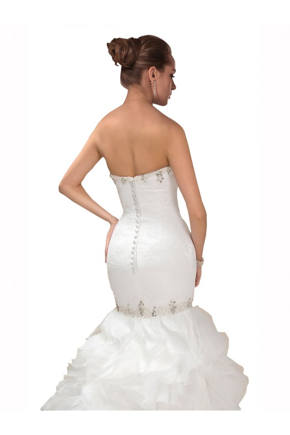 Sleeveless White Sweetheart Chapel Train Tulle Mermaid Wedding Dresses Brisbane