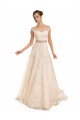 Sleeveless Off the Shoulder Lace A-Line Beach Wedding Dress Brisbane