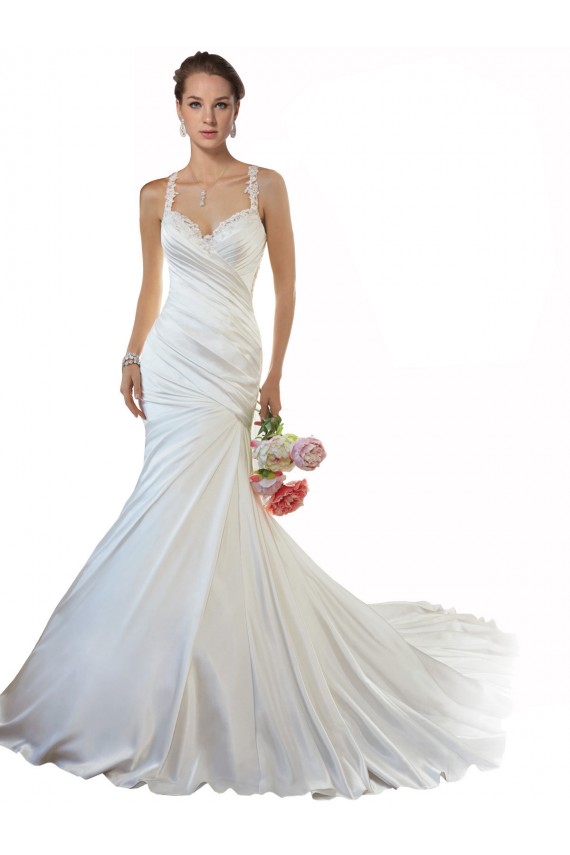 Sleeveless Sweetheart Satin Mermaid Beach Wedding Gowns Brisbane