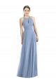 Sleeveless Halter Neck Soft Chiffon A-Line Semi Formal Evening Dress / Bridesmaid Dress Brisbane