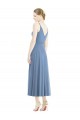 Sleeveless Dusty Blue Spaghetti Straps Soft Chiffon A-Line Bridesmaid Dress Brisbane