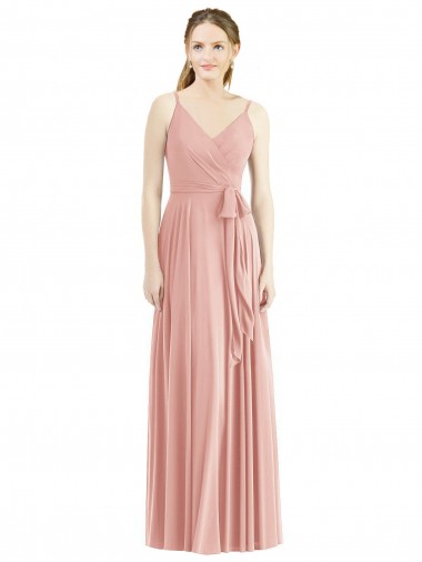 Sleeveless Spaghetti Straps Soft Chiffon A-Line Formal Dress / Bridesmaid Dress Brisbane