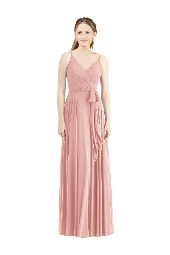 Sleeveless Spaghetti Straps Soft Chiffon A-Line Formal Dress / Bridesmaid Dress Brisbane