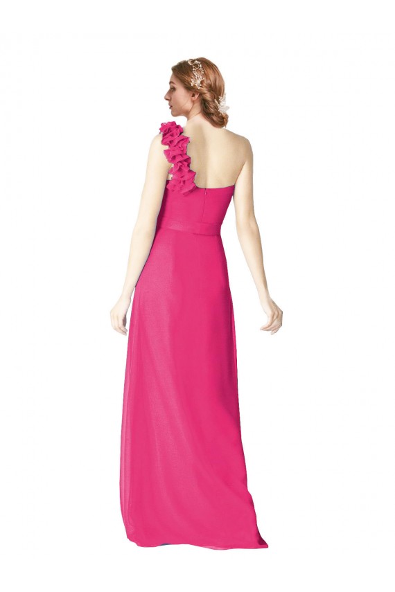 Sleeveless Azalea One Shoulder Soft Chiffon A-Line Bridesmaid Gown Brisbane