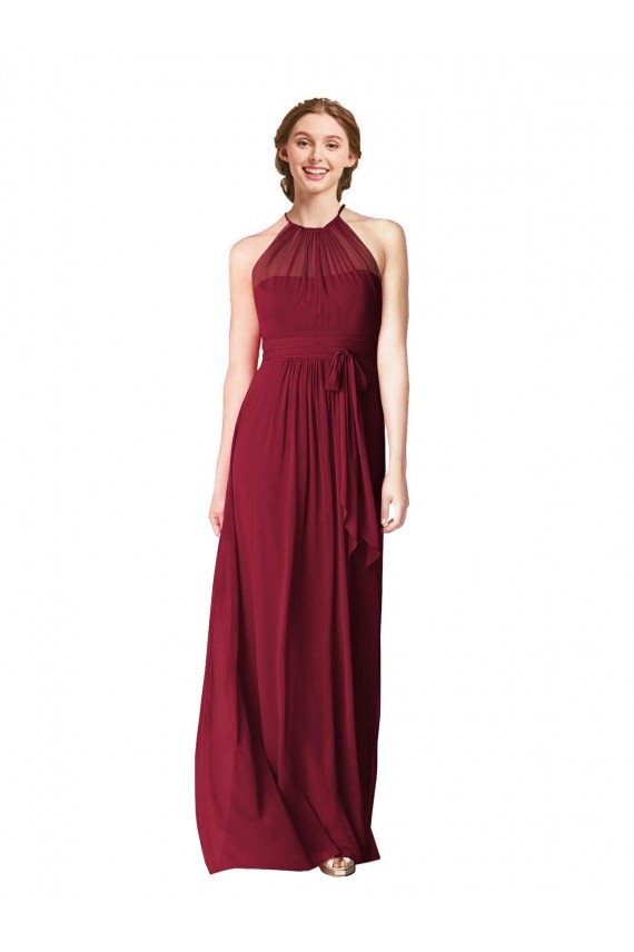 Sleeveless Halter Neck Chiffon A-Line Evening Gowns / Bridesmaid Dresses Brisbane