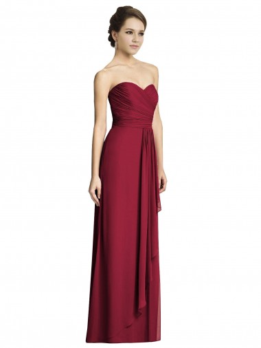 Sleeveless Burgundy Sweetheart Soft Chiffon A-Line Formal Dress / Bridesmaid Dress Brisbane
