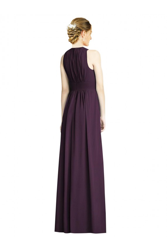 Sleeveless Grape V-Neck Soft Chiffon A-Line Bridesmaid Dress Brisbane