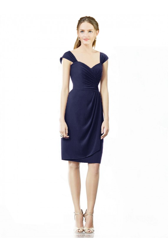 Cap Sleeves Sweetheart Soft Chiffon Sheath Bridesmaid Dress Brisbane