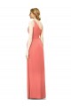 Sleeveless Coral One Shoulder Soft Chiffon A-Line Bridesmaid Dress Brisbane