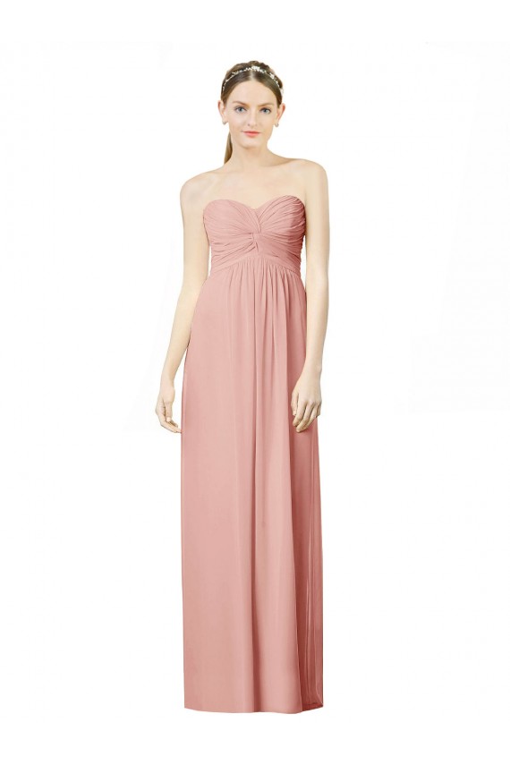 Sleeveless Bliss Pink Sweetheart Soft Chiffon A-Line Bridesmaid Dress Brisbane