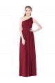 Sleeveless Burgundy One Shoulder Soft Chiffon A-Line Bridesmaid Gown Brisbane