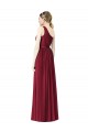 Sleeveless Burgundy One Shoulder Soft Chiffon A-Line Bridesmaid Gown Brisbane
