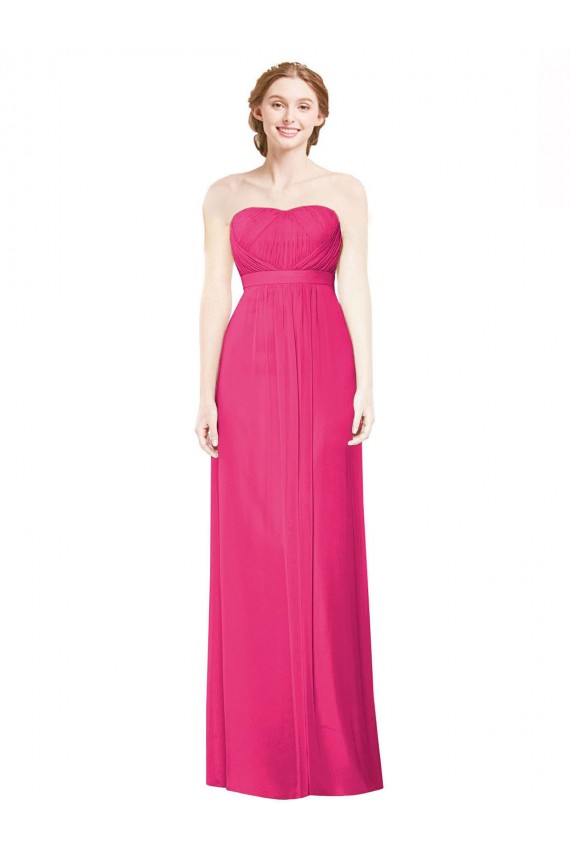 Sleeveless Azalea Strapless Soft Chiffon A-Line Bridesmaid Dress Brisbane