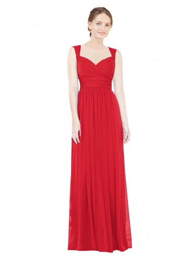 Sleeveless Red Sweetheart Chiffon A-Line Bridesmaid Dress / Evening Dress Brisbane