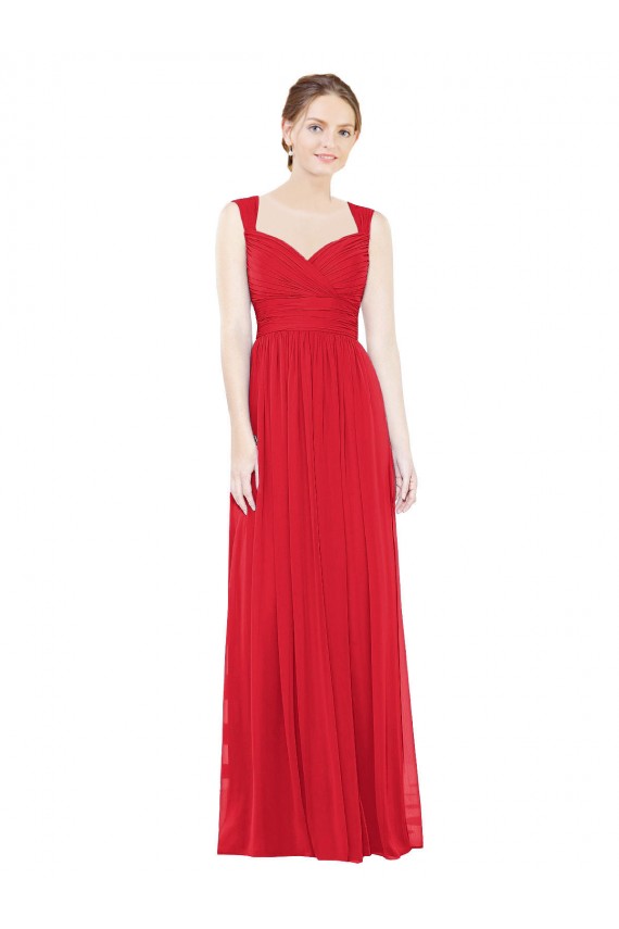Sleeveless Red Sweetheart Chiffon A-Line Bridesmaid Dress / Evening Dress Brisbane