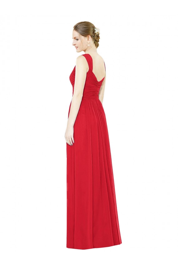 Sleeveless Red Sweetheart Chiffon A-Line Bridesmaid Dress / Evening Dress Brisbane