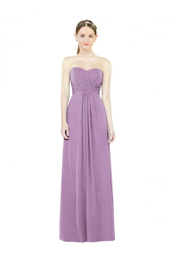 Sleeveless Dark Lavender Sweetheart Soft Chiffon A-Line Bridesmaid Dress Brisbane