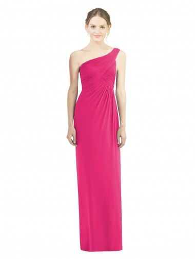 Sleeveless Azalea One Shoulder Soft Chiffon Sheath Bridesmaid Dress Brisbane
