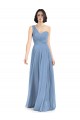 Sleeveless Dusty Blue One Shoulder Soft Chiffon A-Line Formal Dress / Bridesmaid Dress Brisbane