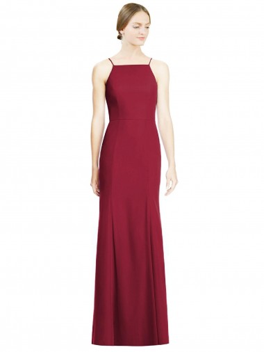 Sleeveless Spaghetti Straps Soft Chiffon Mermaid Bridal Party Dress Brisbane