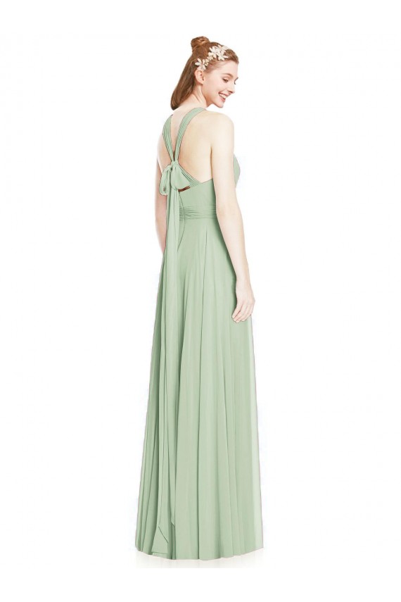 Sleeveless Halter Neck Chiffon A-Line Bridesmaid Dress / Evening Dress Brisbane